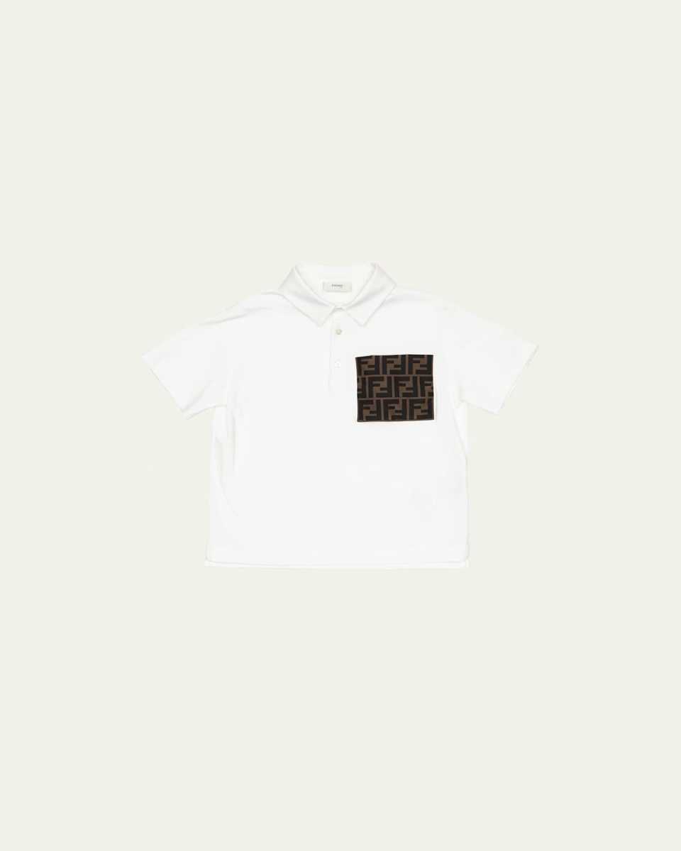 Boy's FF Logo Polo Shirt, Size 8-